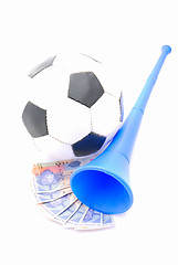 Image showing Football, South African Rands, Vuvuzela