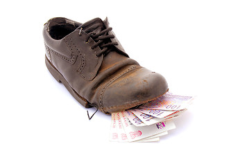 Image showing Money in shoe