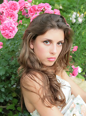 Image showing girl and roses
