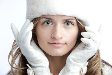 Image showing winter portrait of the youg woman