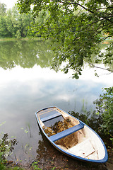 Image showing landscape with old boat