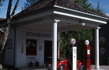 Image showing Old petrol station.