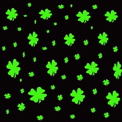 Image showing Green shamrock on black background