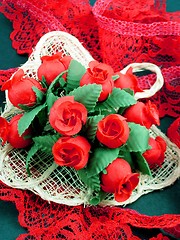 Image showing Roses and lace