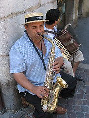 Image showing Street musicians France.