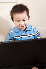 Image showing Boy with laptop