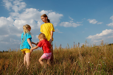 Image showing Children on a meadow