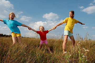 Image showing Children on a meadow