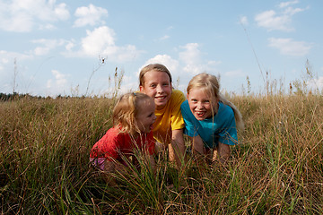 Image showing Children on a meadow