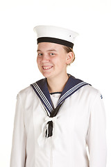 Image showing young sailor isolated white background