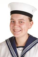 Image showing young sailor isolated white background