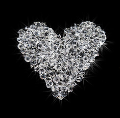 Image showing heart of diamonds on black