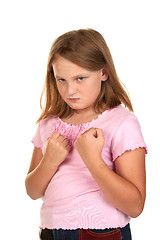 Image showing angry young girl ready to fight