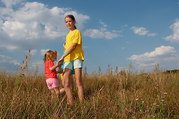 Image showing Children on a meadow