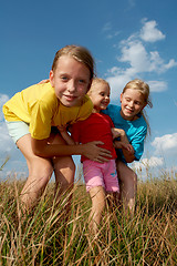 Image showing Children on a meadow