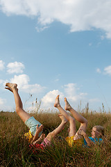 Image showing Children on a meadow