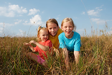 Image showing Children on a meadow