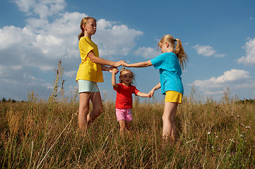 Image showing Children on a meadow