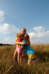 Image showing Children on a meadow