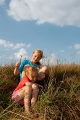 Image showing Children on a meadow