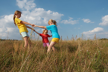 Image showing Children on a meadow