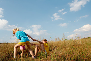 Image showing Children on a meadow