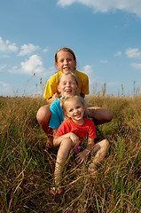 Image showing Children on a meadow