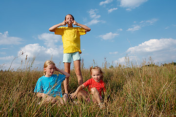 Image showing Children on a meadow