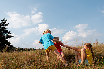 Image showing Children on a meadow