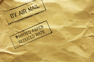 Image showing Letter envelope with air mail stamp