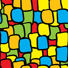 Image showing Multicolor tiles abstract seamless background.