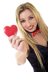 Image showing Woman holding Valentines Day heart