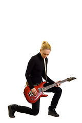 Image showing woman guitarist playing