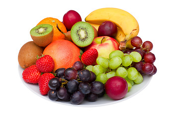 Image showing Fruit platter isolated on white.