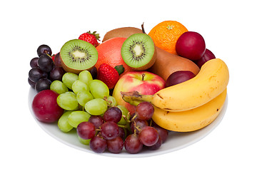 Image showing Fruit platter isolated on white.