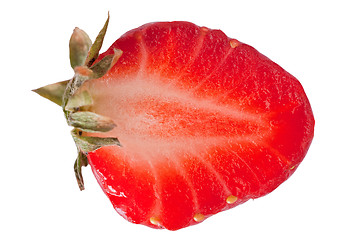 Image showing Extreme macro shot of a strawberry isolated on white