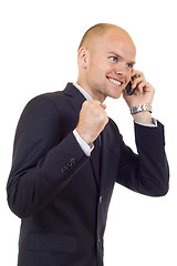 Image showing  businessman discussing on a cell phone