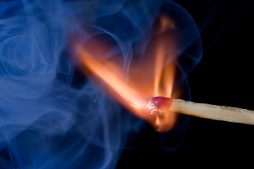 Image showing Burning match