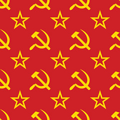 Image showing Abstract symbols of USSR background. Seamless.