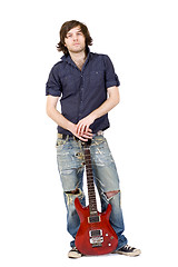 Image showing guitarist over white background