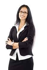 Image showing Positive business woman smiling
