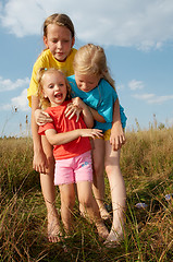 Image showing Children on a meadow