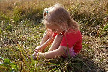 Image showing Girl on a meadow