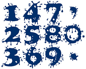 Image showing Abstract digits symbols as form of blue drop.