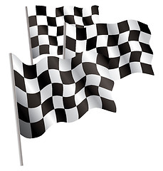 Image showing Racing-sport finish 3d flag.