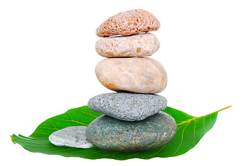 Image showing  isolated balancing pebbles