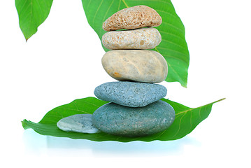 Image showing  isolated balancing pebbles