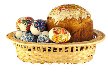 Image showing basket of Easter eggs