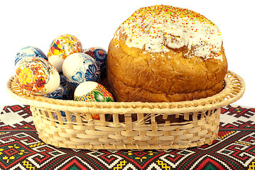 Image showing basket of Easter eggs