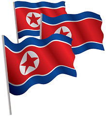 Image showing North Korea 3d flag.